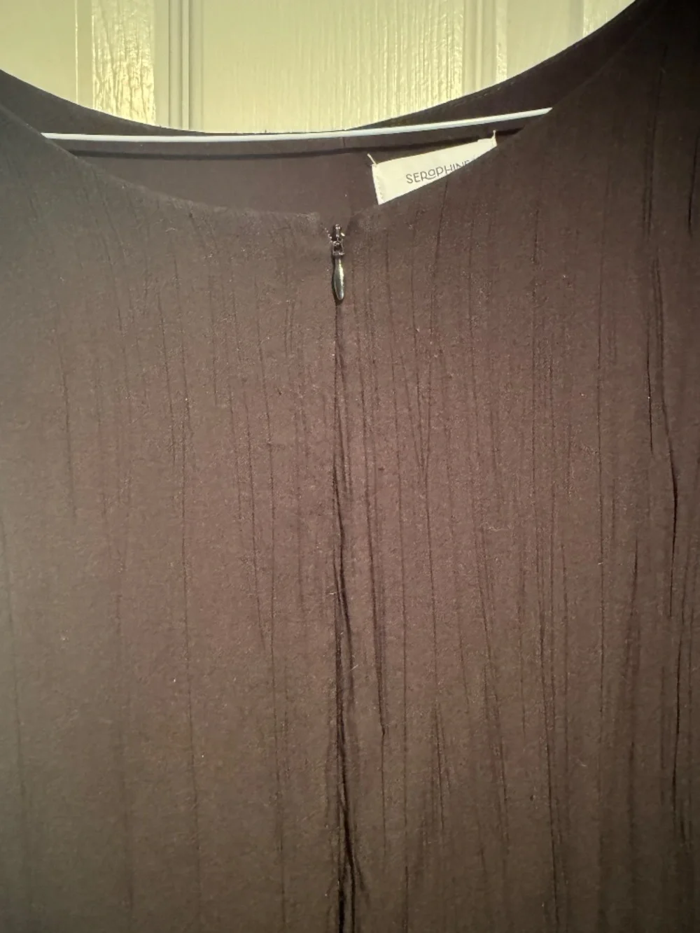 Seraphine Black Maternity & Nursing Crinkle Midi Dress - Picture 6 of 6
